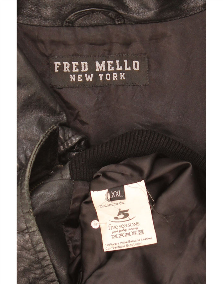 Jaqueta de couro feminina Fred Mello Reino Unido 20 2XL couro preto
