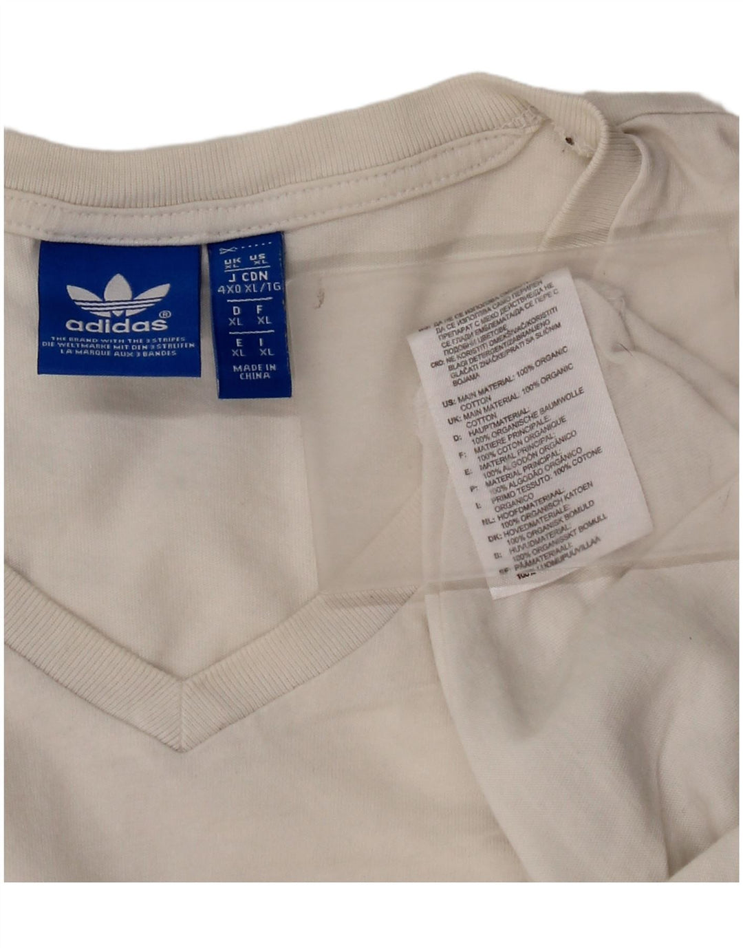 Camiseta masculina Adidas Top XL algodão branco