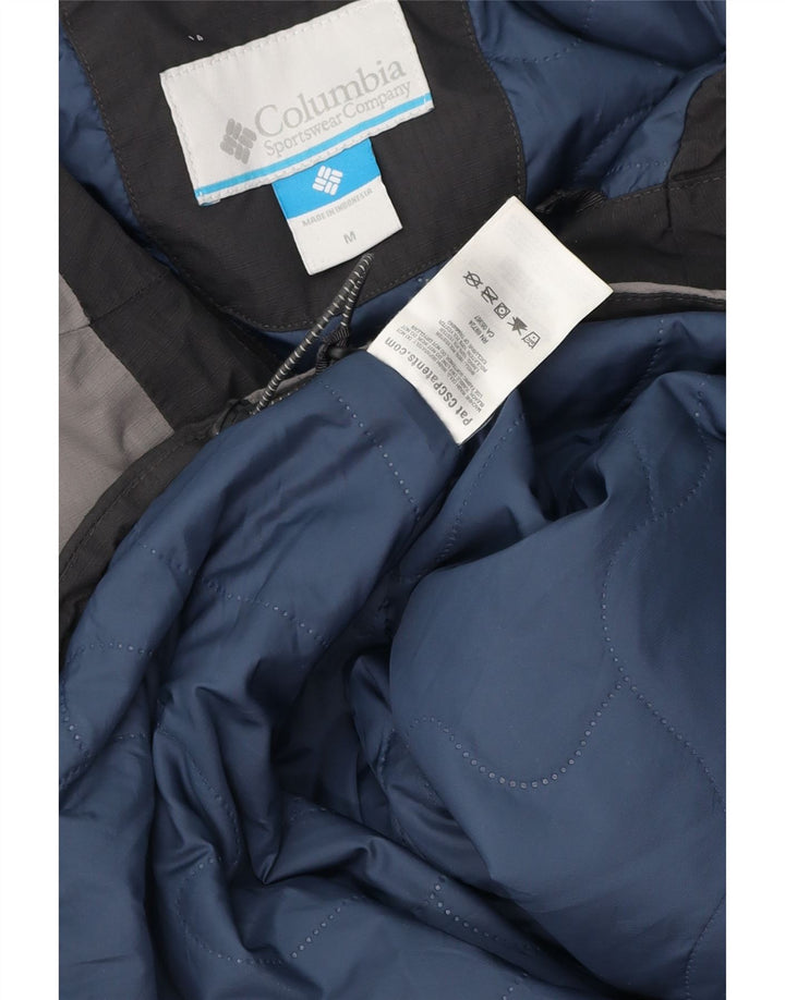 Jaqueta corta-vento masculina Columbia com capuz UK 38 cinza médio colorblock