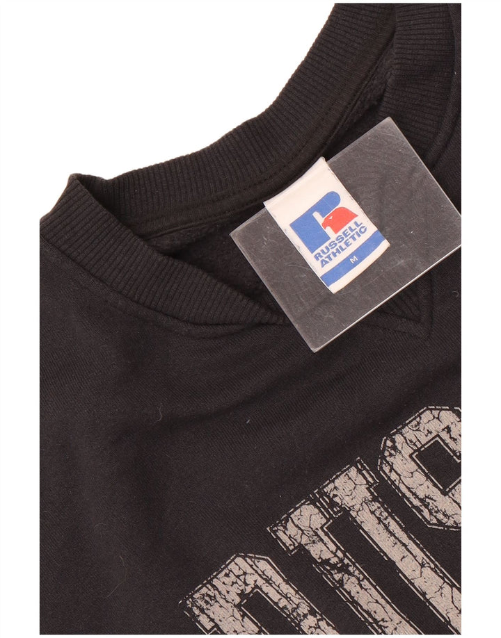 Russell Athletic Mens Graphic Loose Fit Moletom Jumper Médio Preto