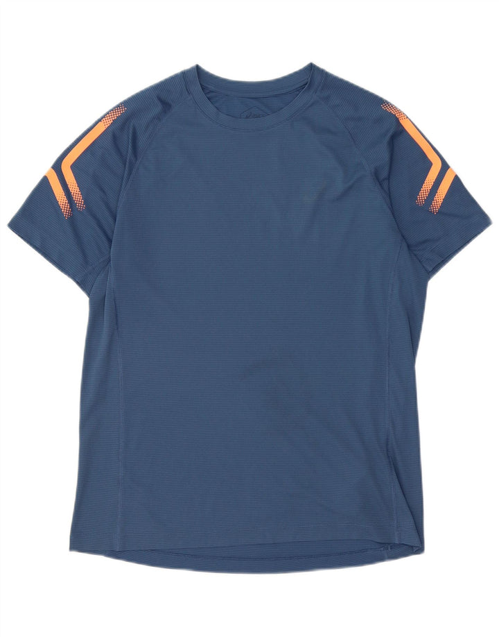 Camiseta masculina ASICS Top pequeno azul poliéster