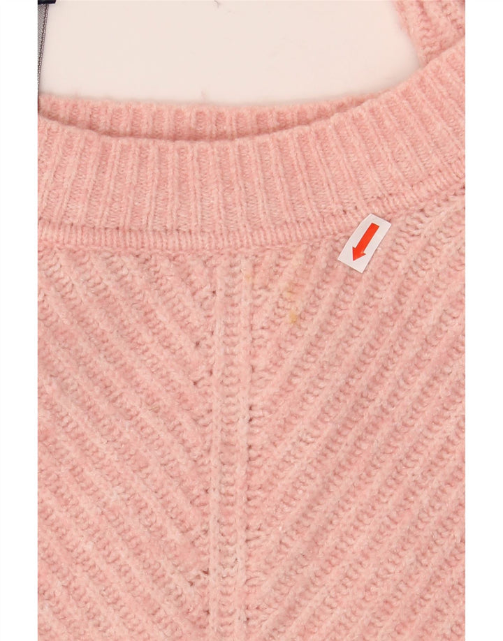 Suéter feminino com gola canoa FRENCH CONNECTION Reino Unido 16 grande rosa