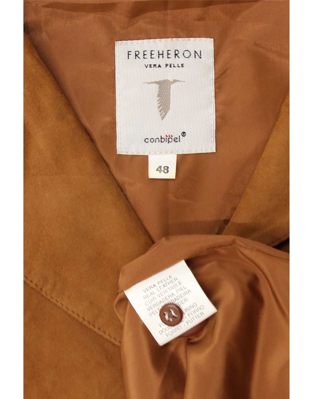 Jaqueta blazer feminina de camurça Free Heron com 3 botões da Conbipel IT 48 XL bege
