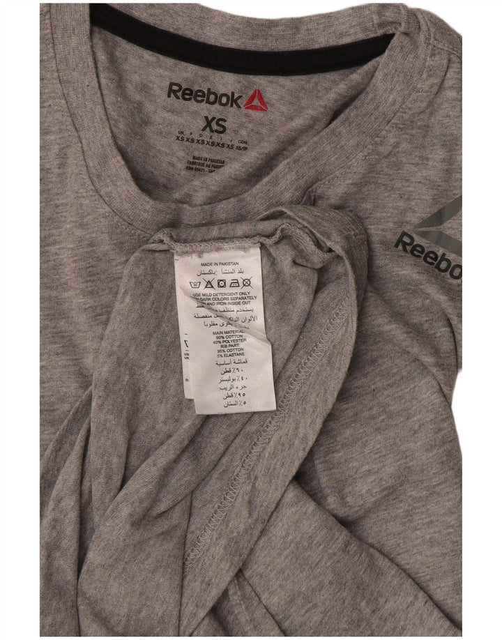 Camiseta masculina REEBOK XS algodão manchado cinza