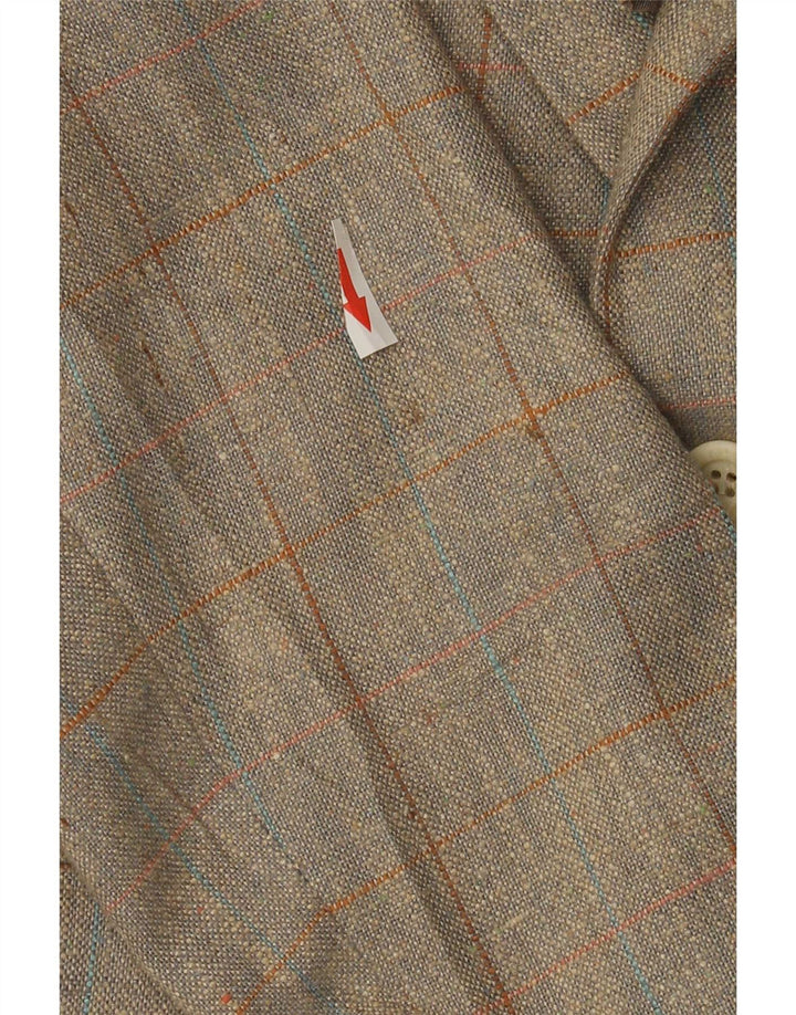 Jaqueta blazer masculina de 2 botões Oakmont tamanho 39 xadrez marrom médio