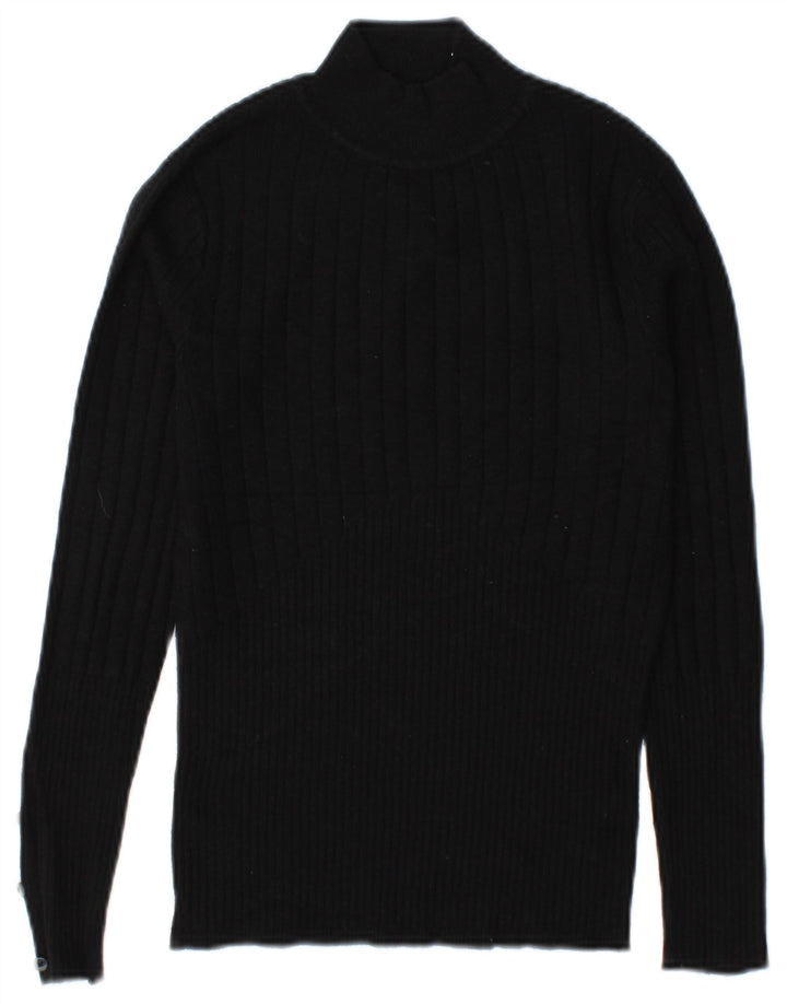 Suéter feminino Marks & Spencer com gola tartaruga Reino Unido 8 pequeno preto