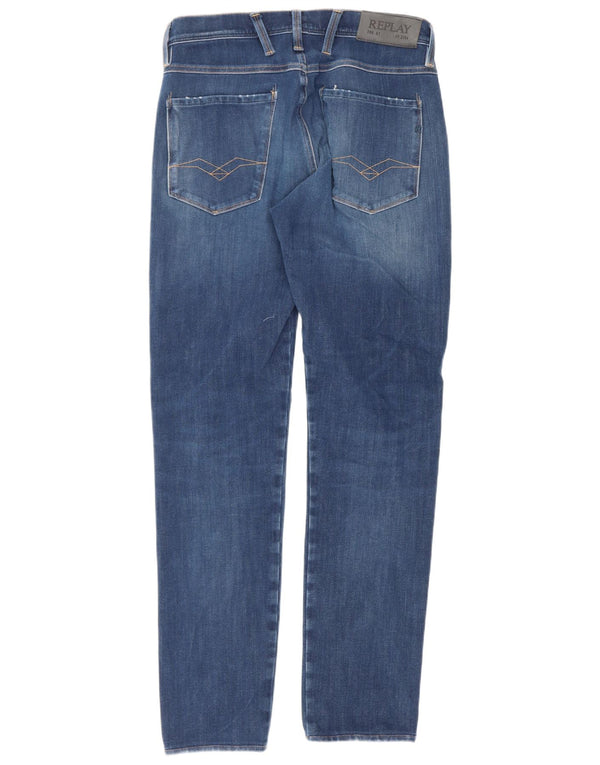 Replay Jeans Slim Masculino W28 L30 Azul Algodão