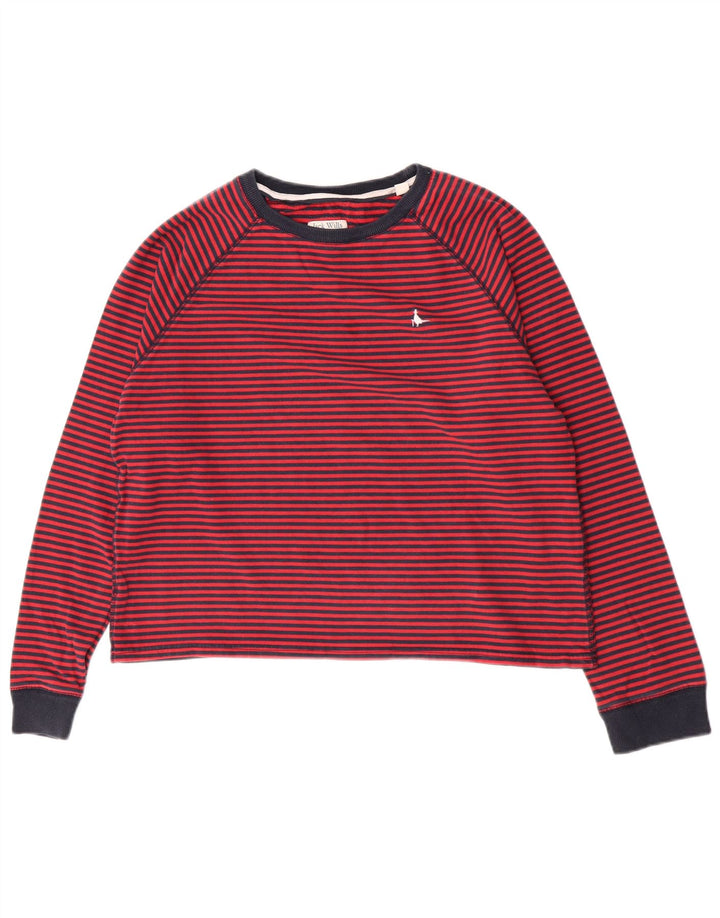 Jack Wills feminino Salcombe Devon moletom jumper Reino Unido 14 listrado vermelho médio