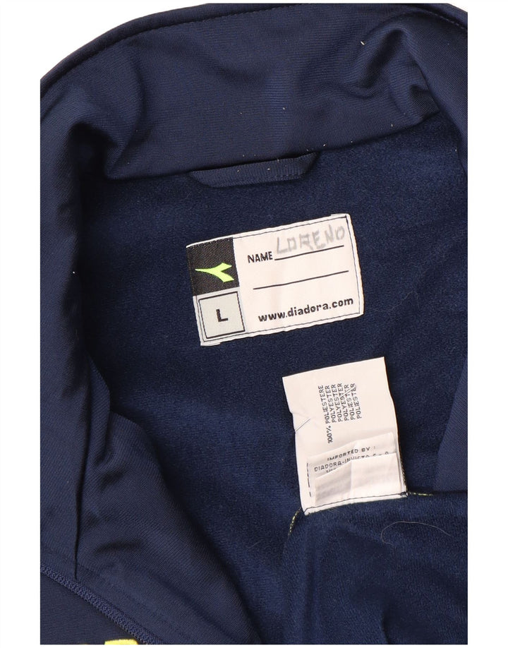 Jaqueta masculina Diadora Graphic Tracksuit grande bloco colorido azul marinho