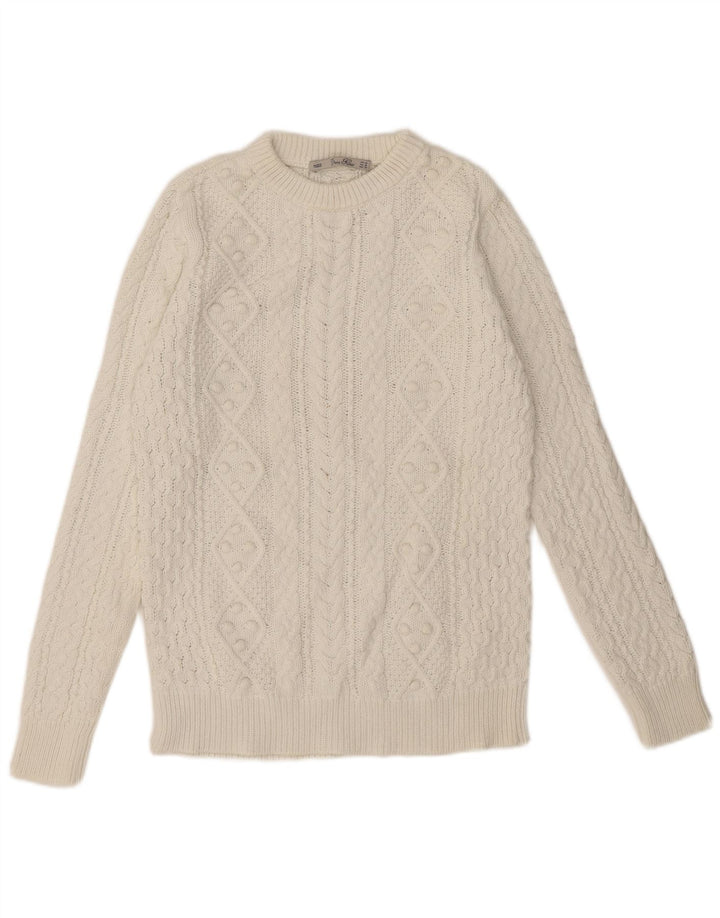 Zara Suéter feminino com gola redonda médio branco