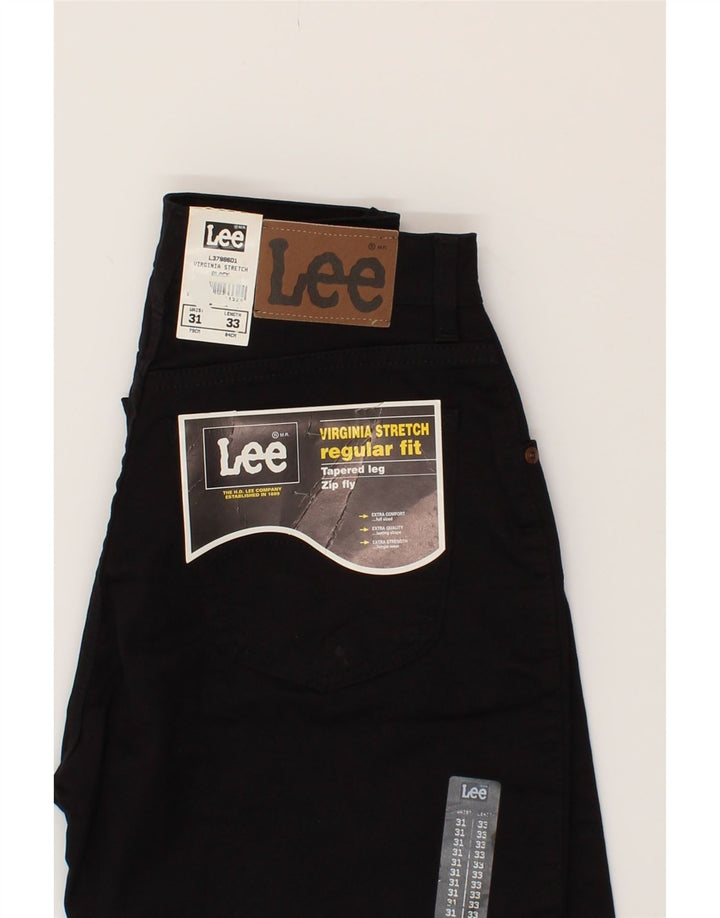 LEE Womens Regular Fit Tapered Casual Trousers W31 L33 Black Cotton Vintage Lee and Second-Hand Lee from Messina Hembry 