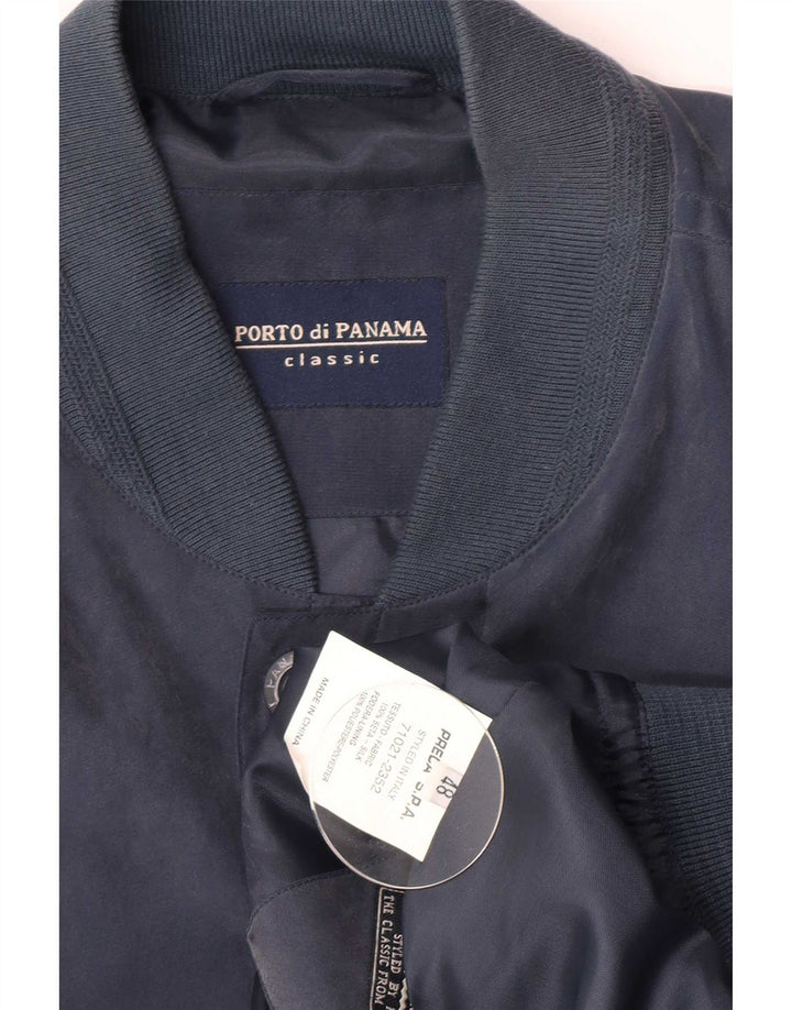Jaqueta bomber masculina Porto Di Panama IT 48 seda azul marinho médio