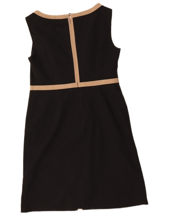 Vestido feminino Marks & Spencer sem mangas com bainha UK 14 médio preto listrado