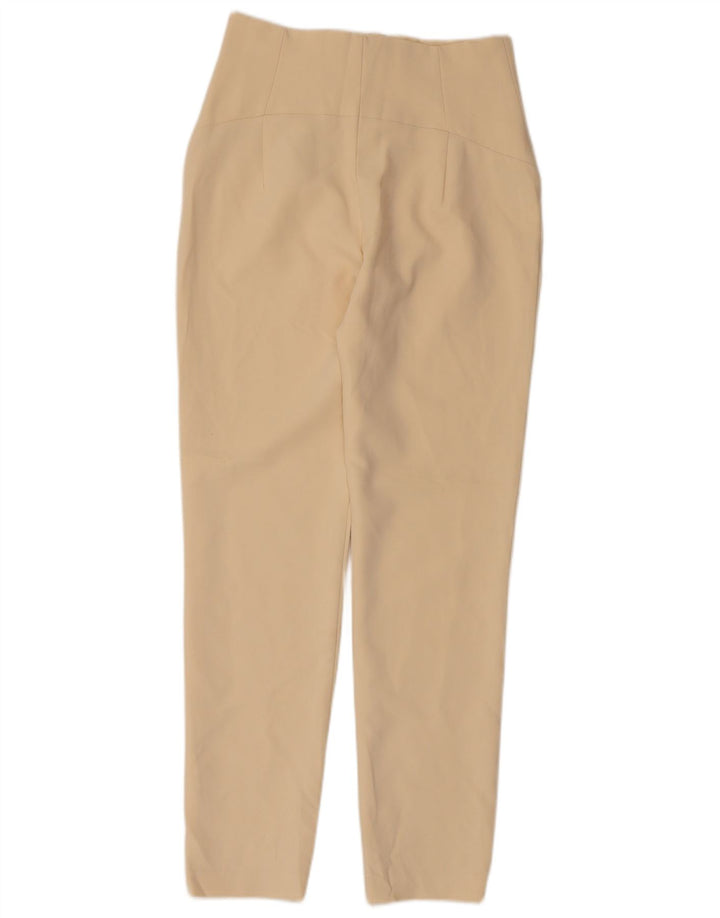 Calça skinny feminina Zara pequena W26 L28 poliéster bege