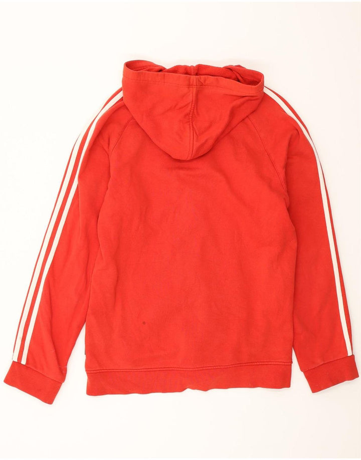 Adidas masculino zip moletom com capuz pequeno algodão vermelho