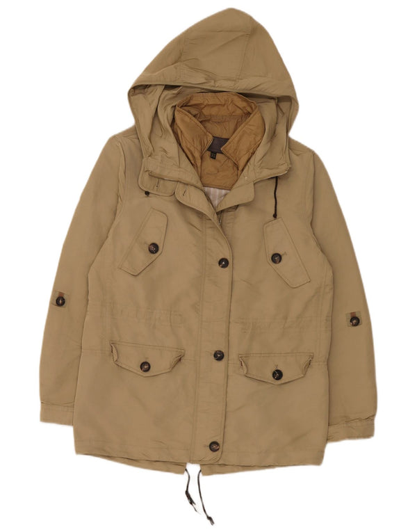Jaqueta Parka feminina com capuz grande Massimo Dutti Reino Unido 6 XS Caqui