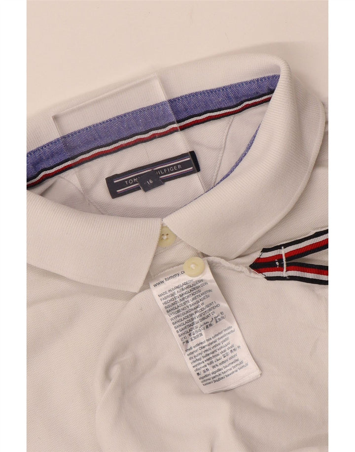 Camisa polo masculina TOMMY HILFIGER 15-16 anos algodão branco