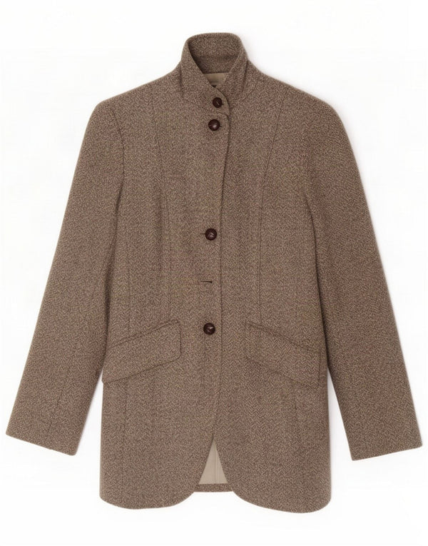 Dkny Sobretudo feminino US 2 XS Bege Flecked Wool Classic