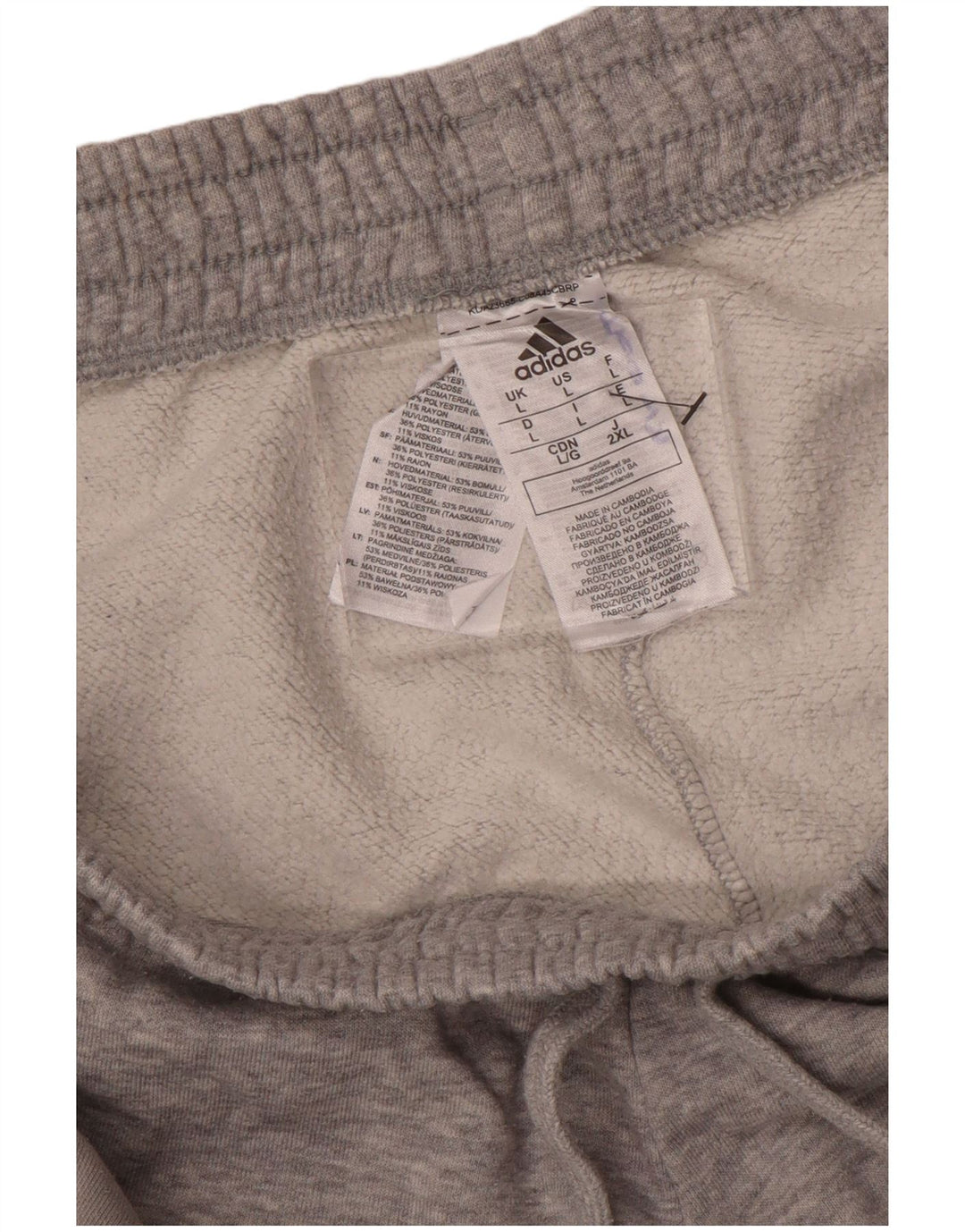 Calça de treino masculina ADIDAS Joggers grande cinza colorblock algodão