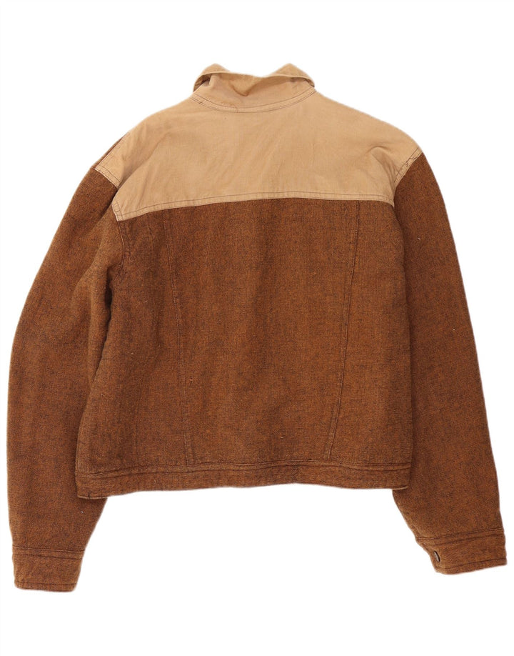 Jaqueta reversível feminina vintage UK 12 marrom médio