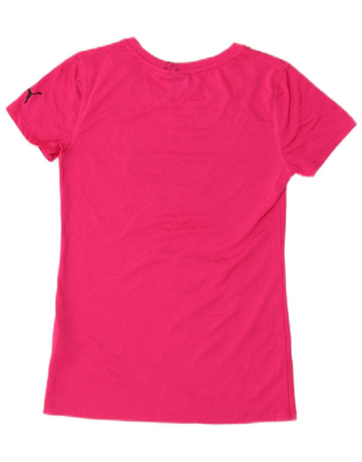 Camiseta feminina PUMA com estampa gráfica 12-13 anos grande poliéster rosa