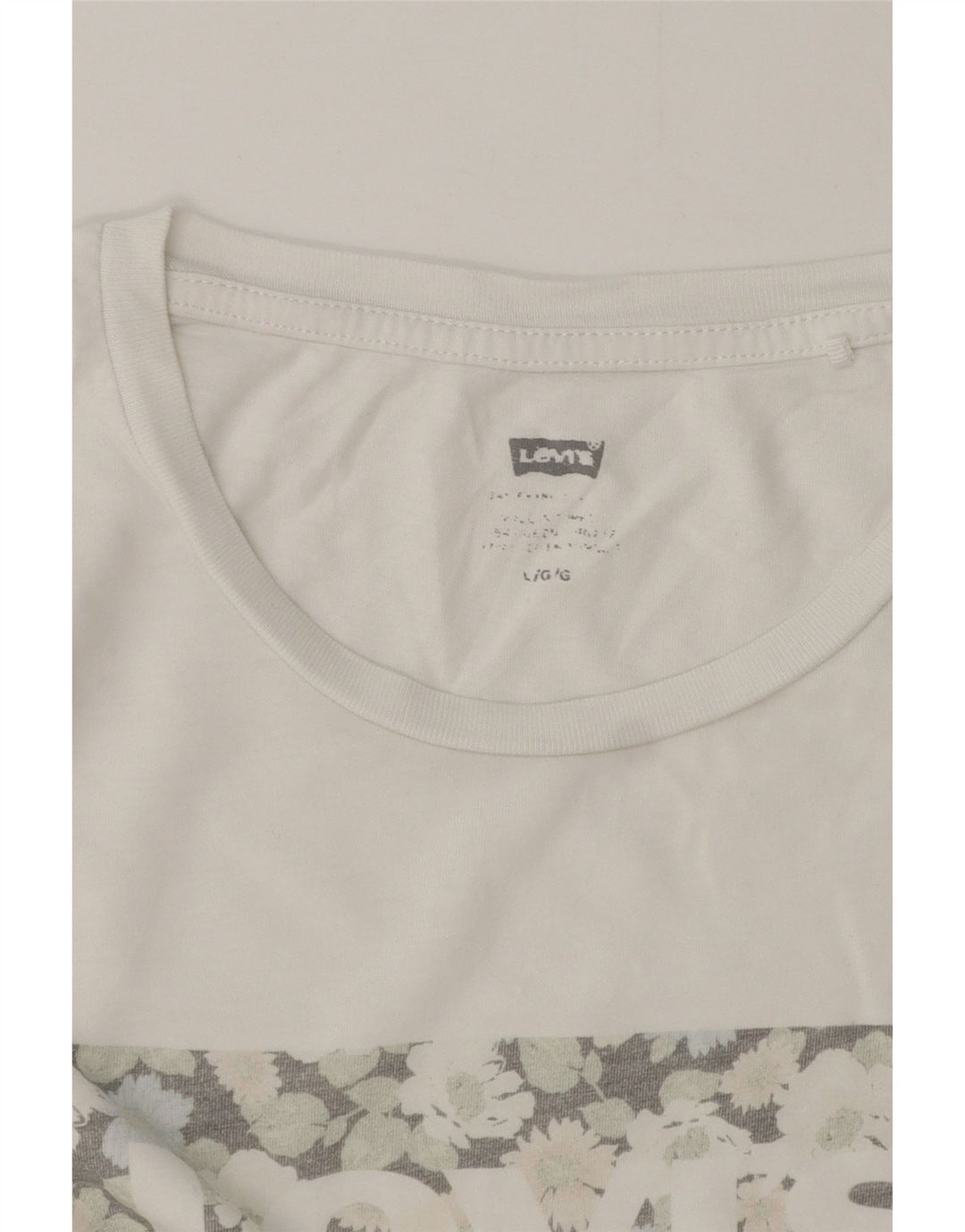 Camiseta feminina gráfica Levi's UK 16 grande branca