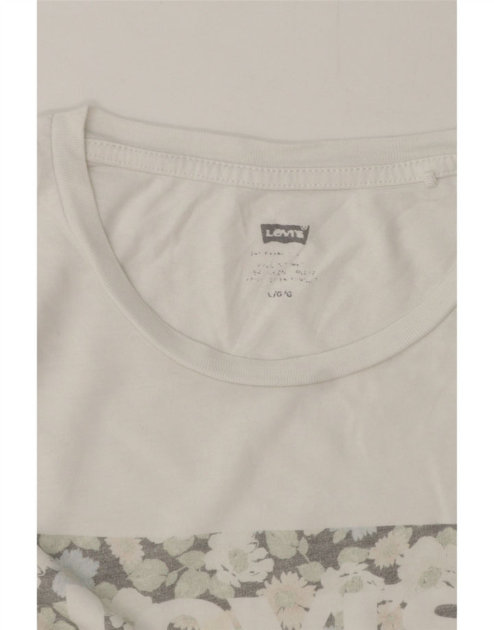 Camiseta feminina gráfica Levi's UK 16 grande branca