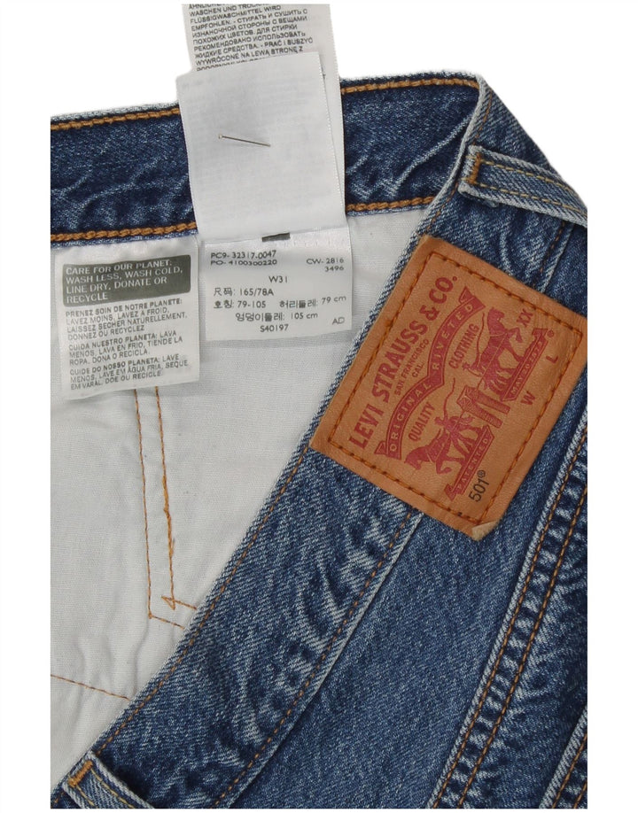 Shorts jeans feminino 501 da Levi's W31 algodão azul médio