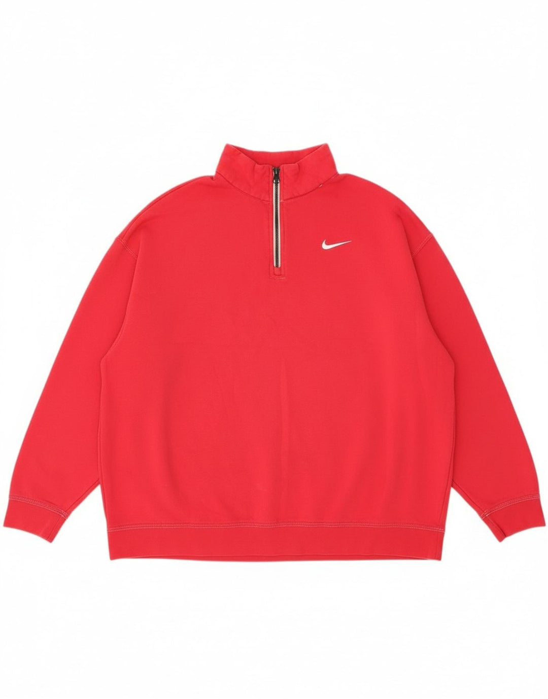 Moletom feminino Nike com zíper e gola alta, suéter UK 14, médio, rosa, algodão