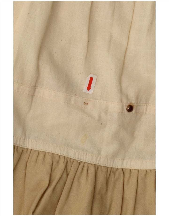 Saia vintage feminina linha A W25 pequeno colorblock bege