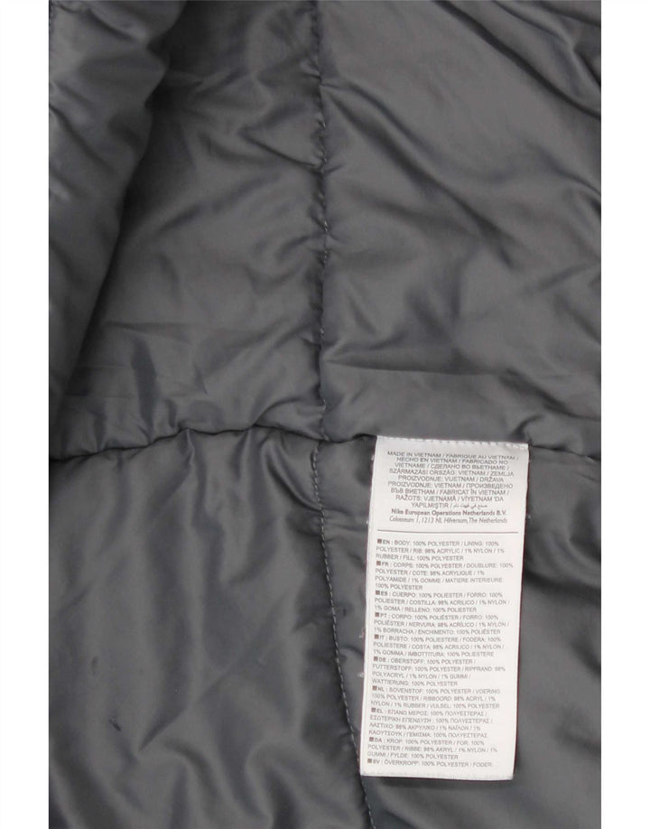 Jaqueta acolchoada com capuz masculina Nike UK 40 grande poliéster preto