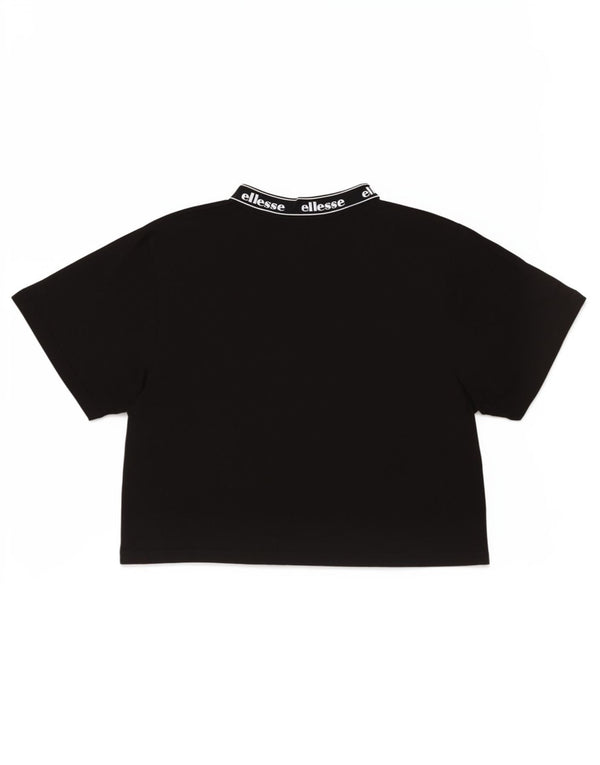 Ellesse Camiseta Feminina Crop Graphic Top Reino Unido 12 Médio Algodão Preto