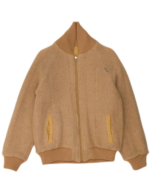 Suéter de cardigã reversível masculino vintage com ajuste solto IT 44 XS algodão bege
