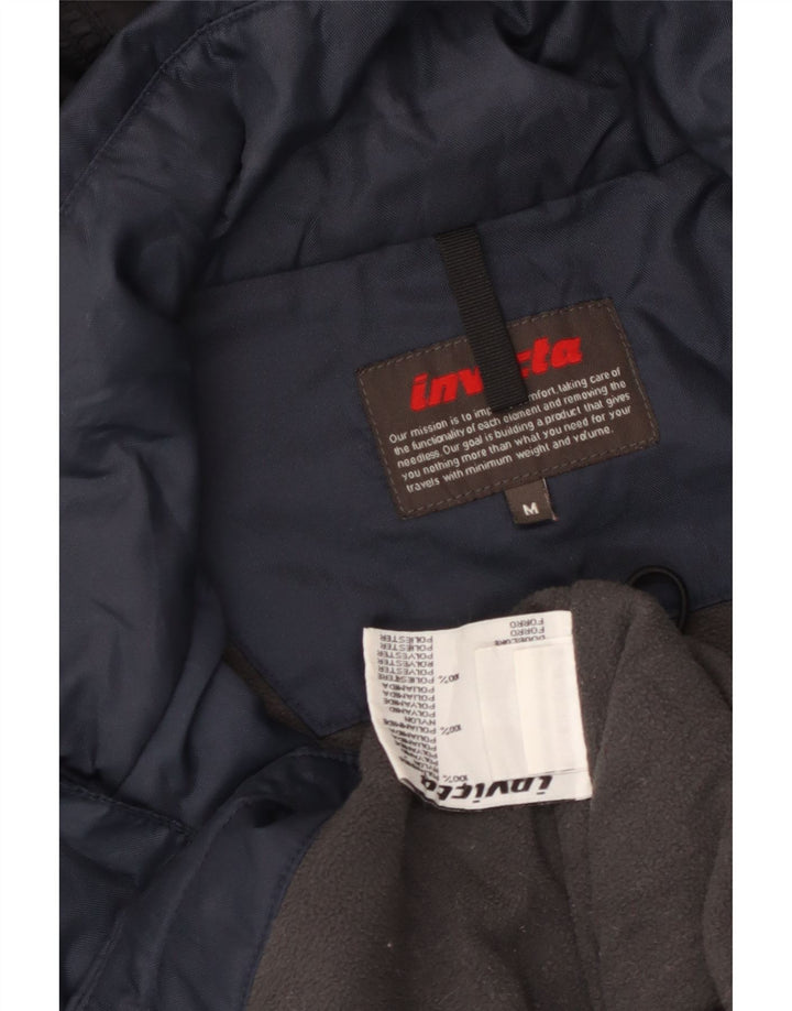 Jaqueta corta-vento masculina com capuz Invicta UK 38 poliamida azul marinho médio