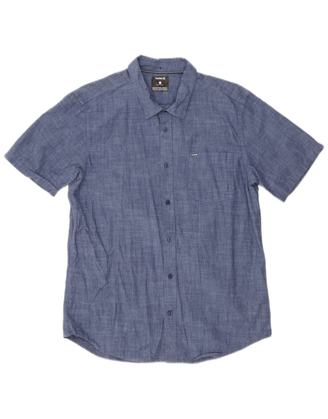 Camisa masculina de manga curta Hurley grande algodão azul
