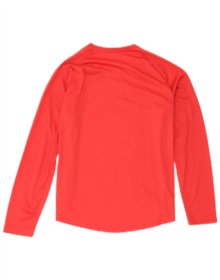 Adidas Feminino Climalite Top Manga Longa Reino Unido 16/18 Grande Poliéster Vermelho