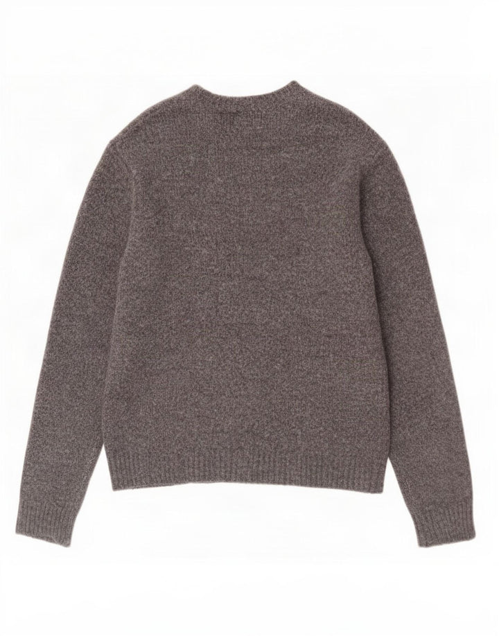 Zara Suéter masculino com gola canoa e acrílico cinza médio