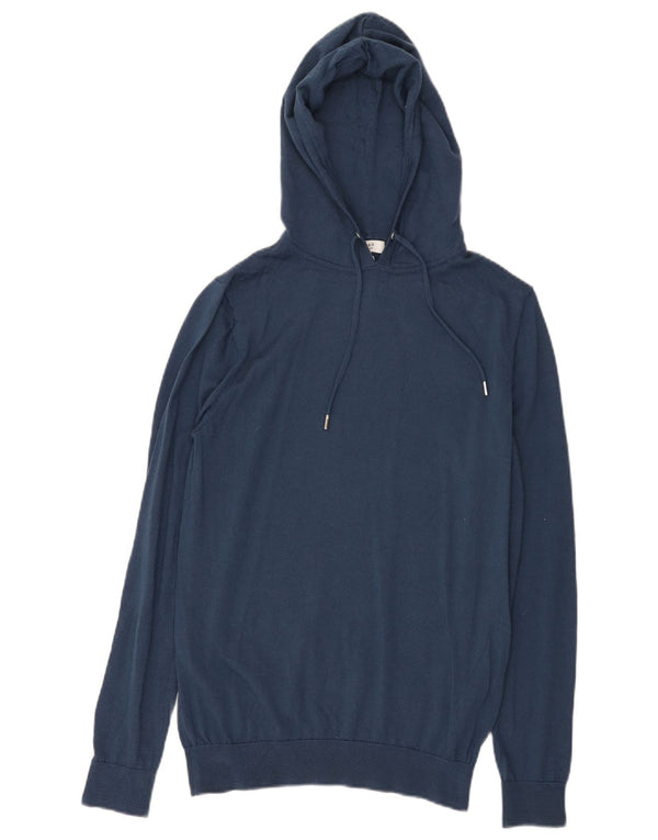 Suéter feminino Reiss com capuz e lã Merino UK 12 médio azul marinho