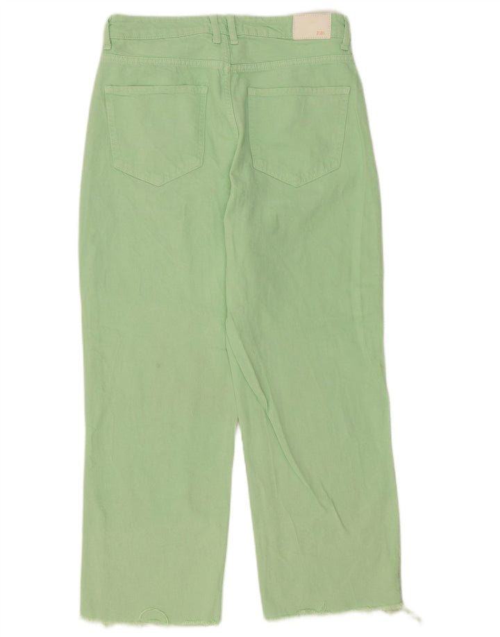 Calça jeans reta feminina Zara EU 40 médio W30 L26 algodão verde