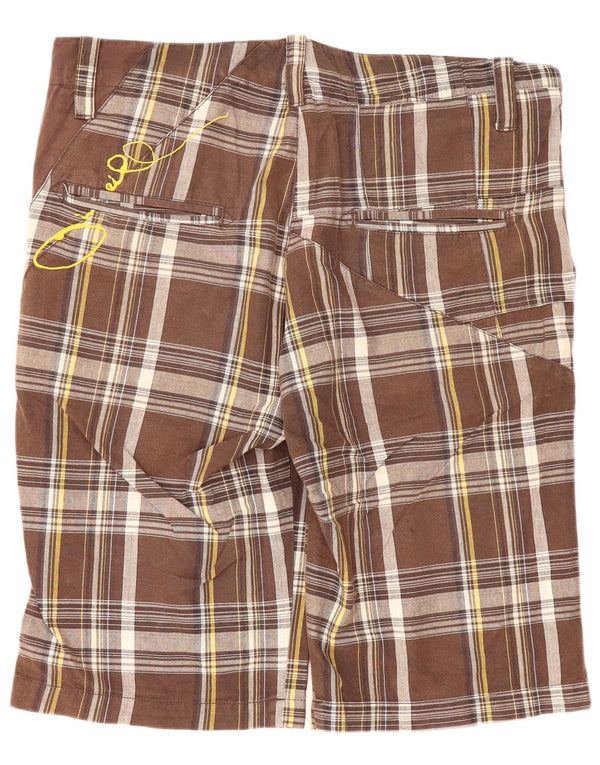 O'Neill Mens Chino Shorts W32 Médio Marrom Xadrez Algodão