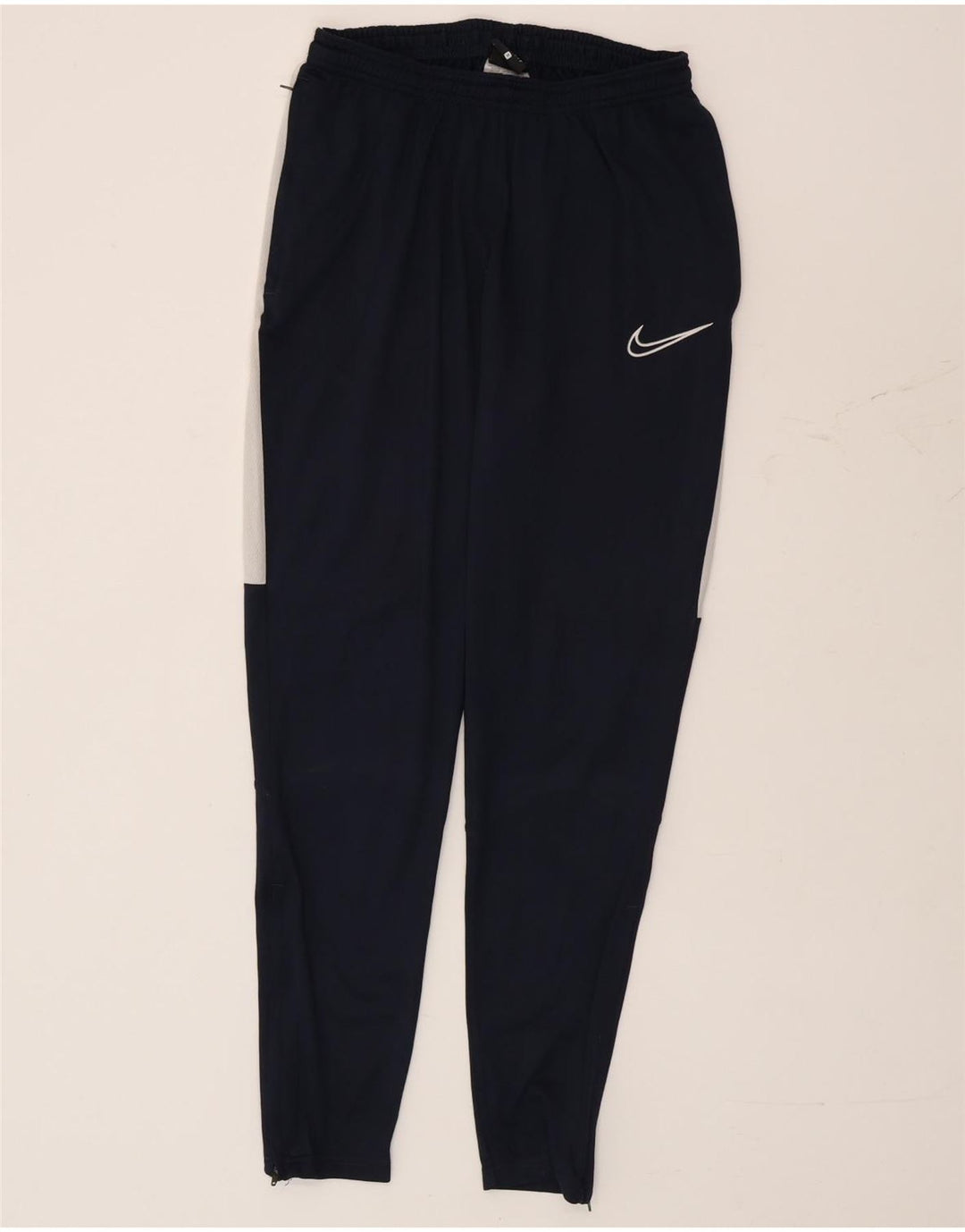 Calça de treino masculina Nike Dri Fit pequena azul marinho colorblock poliéster