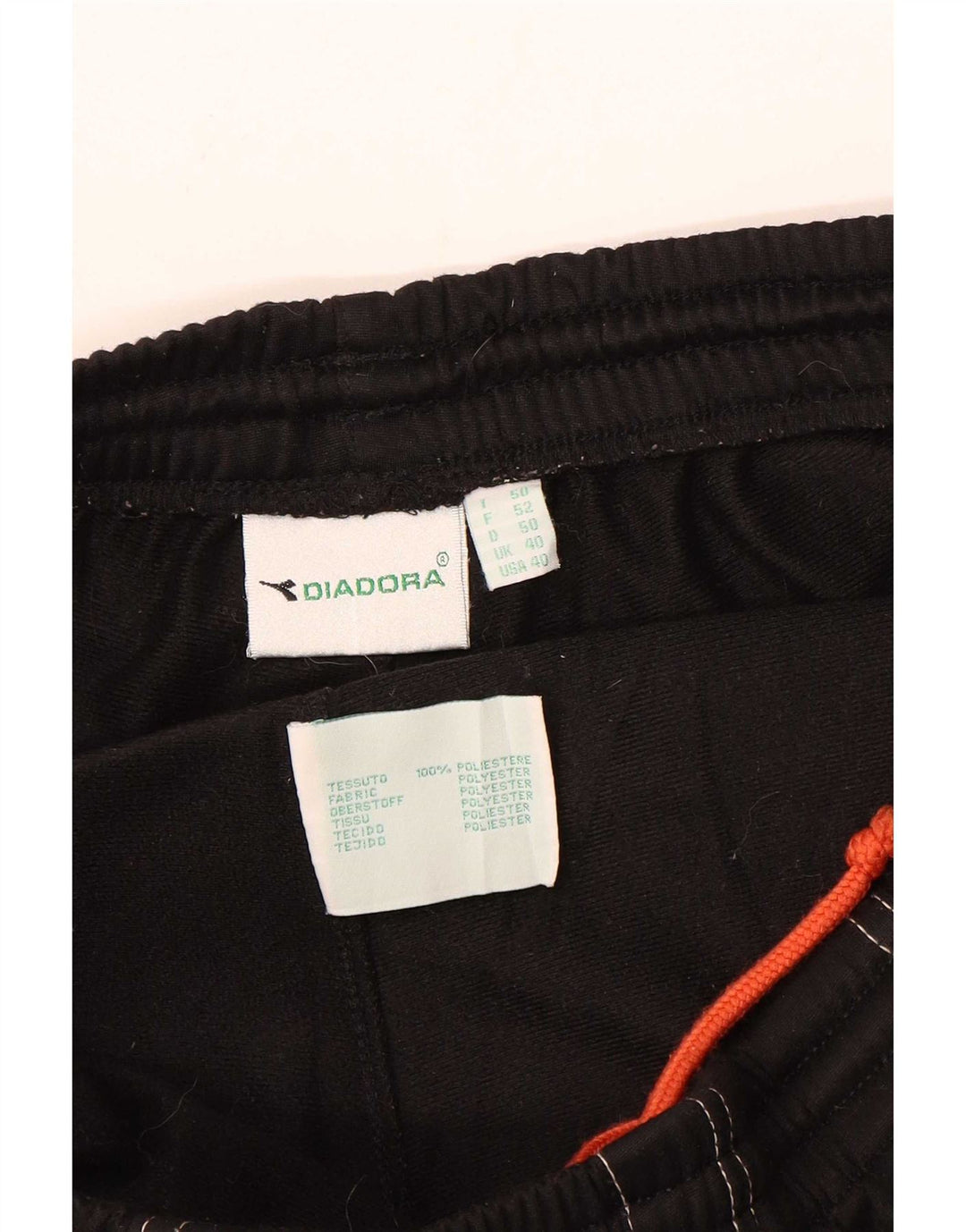 Calça de treino masculina Diadora Cargo UK 40 poliéster preto médio