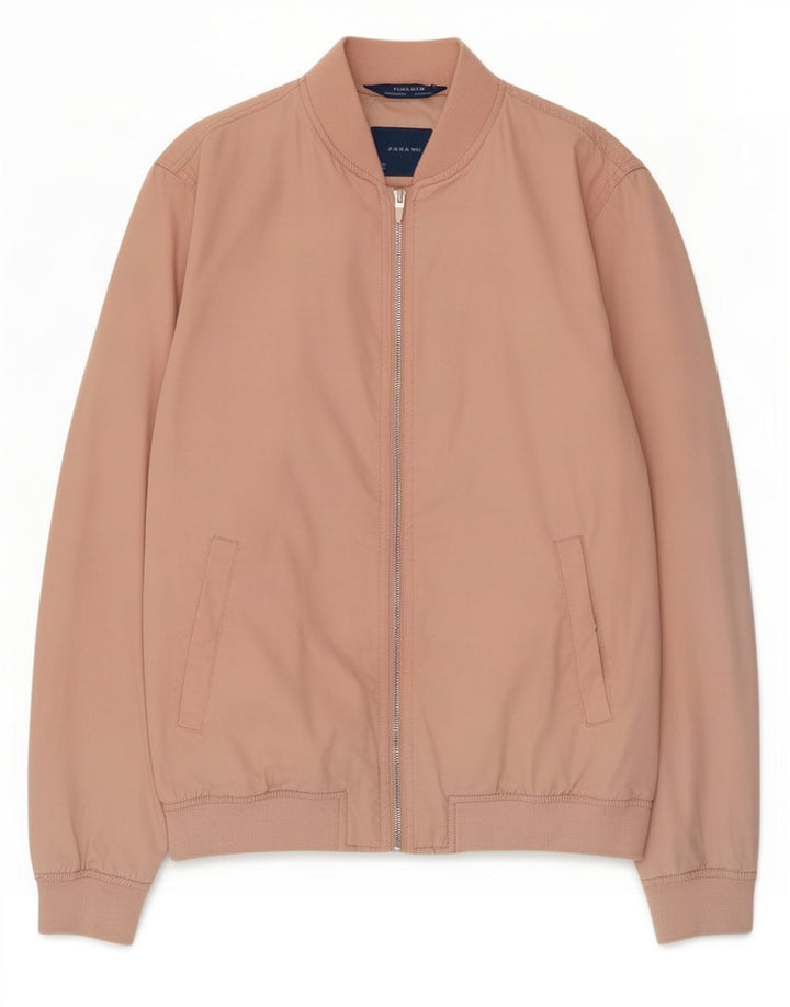 Jaqueta bomber masculina Zara UK 38 rosa médio