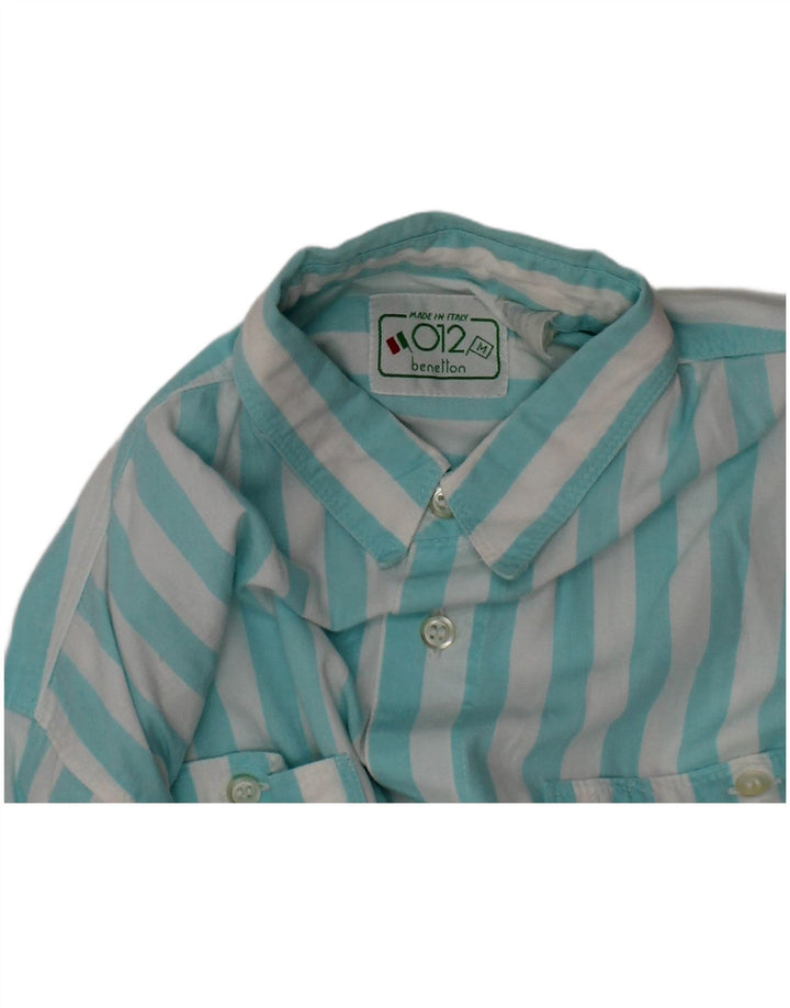 Camisa BENETTON Menino 7-8 Anos Listrado Azul Médio