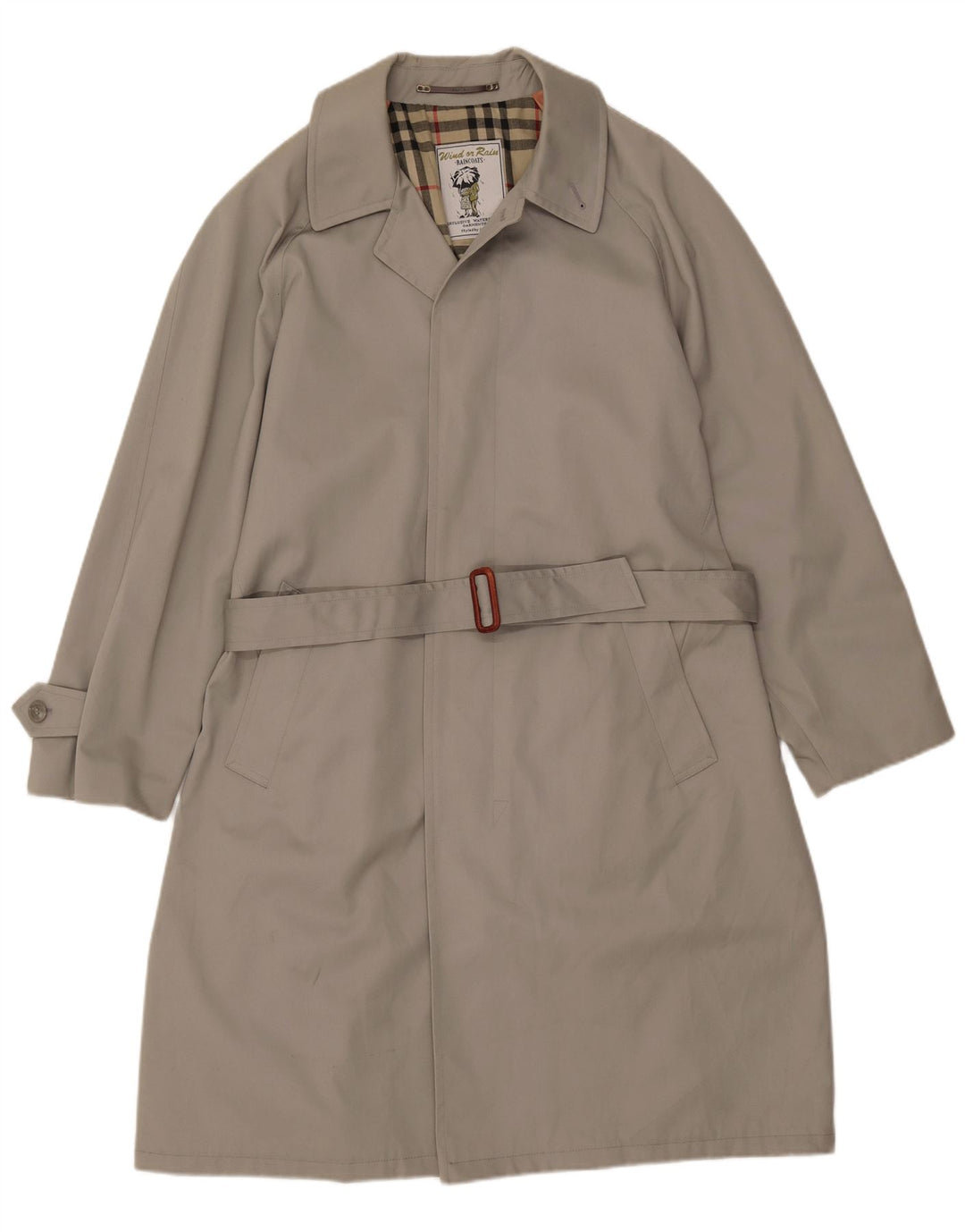 Capa de chuva masculina VINTAGE solta IT 49 poliéster cinza médio