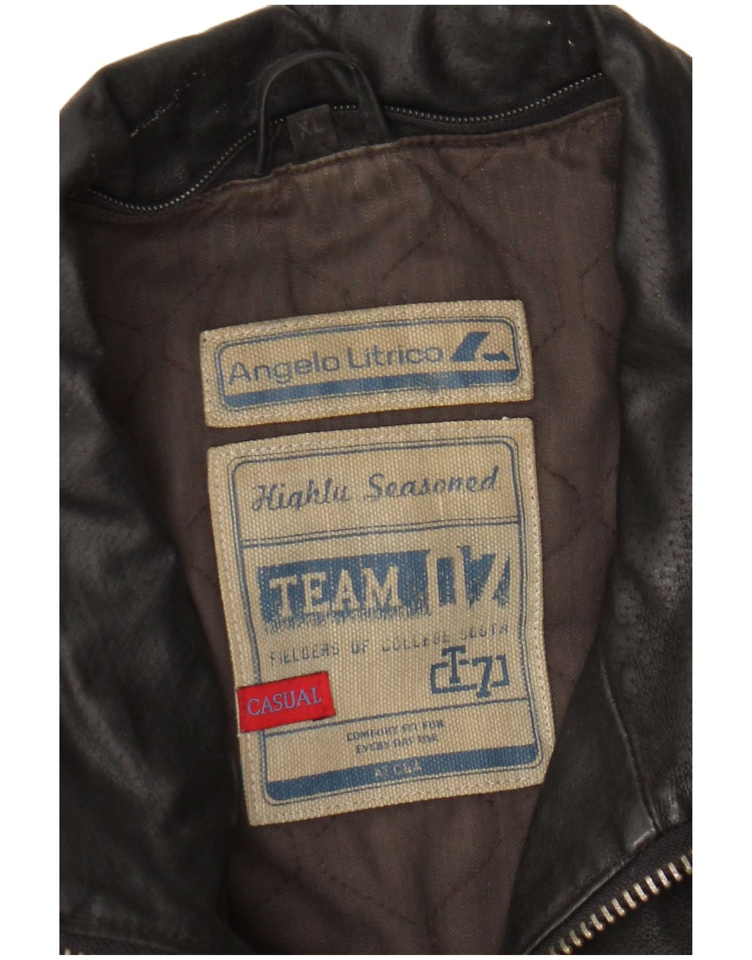 Jaqueta de couro masculina Angelo Litrico UK 42 XL couro preto