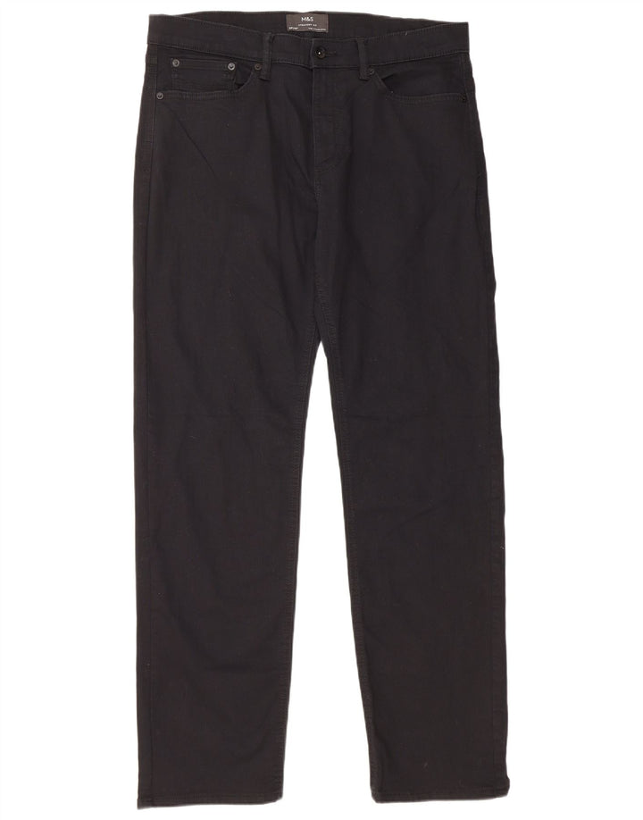 MARKS & SPENCER Calça jeans reta masculina W34 L31 algodão preto