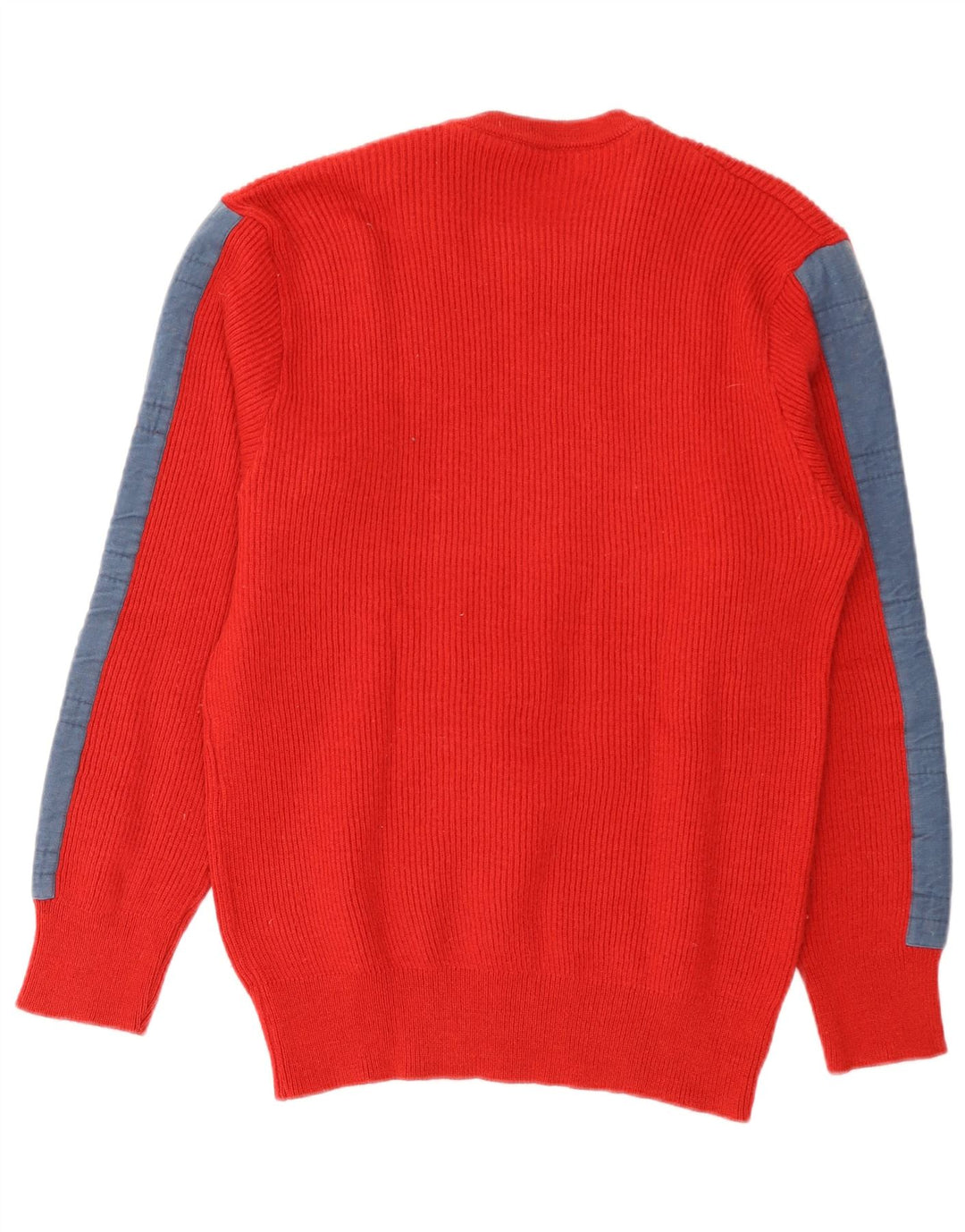 Suéter masculino VINTAGE com gola redonda IT 52 grande lã colorida vermelha
