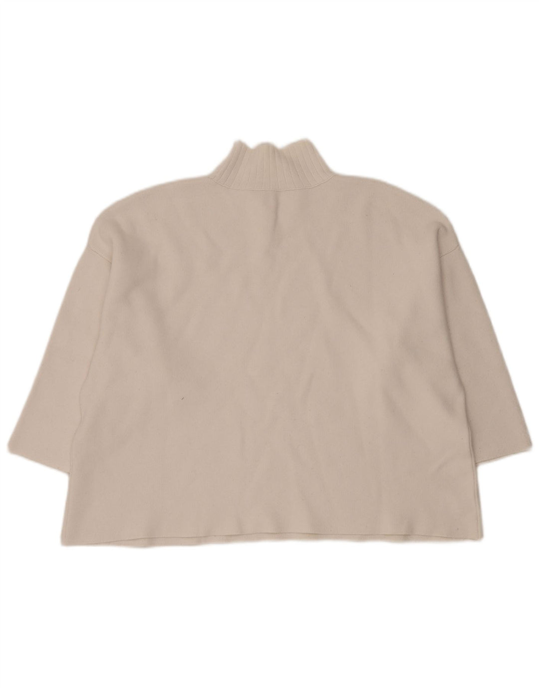 Suéter feminino Zara com gola alta e gola tartaruga, tamanho grande, Reino Unido 14, médio, branco