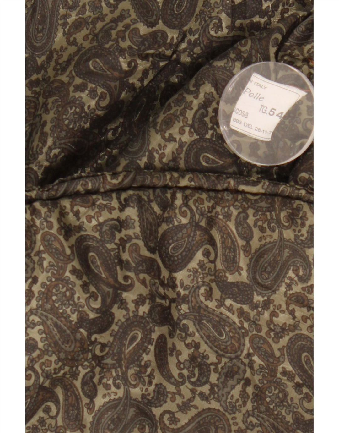 Colete acolchoado de camurça masculino VINTAGE IT 54 2XL couro marrom Paisley